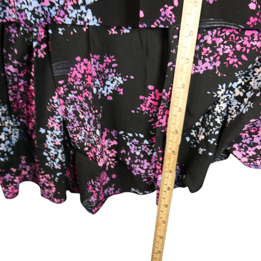 Lane Bryant Cold Shoulder Maxi Dress Womens 22 Black Pink Floral Peasant Boho - Picture 6 of 7